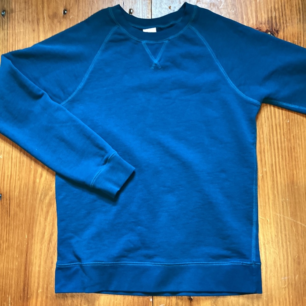 HANNA ANDERSSON 150 (12) Teal Garment Dye Crew Neck Sweatshirt